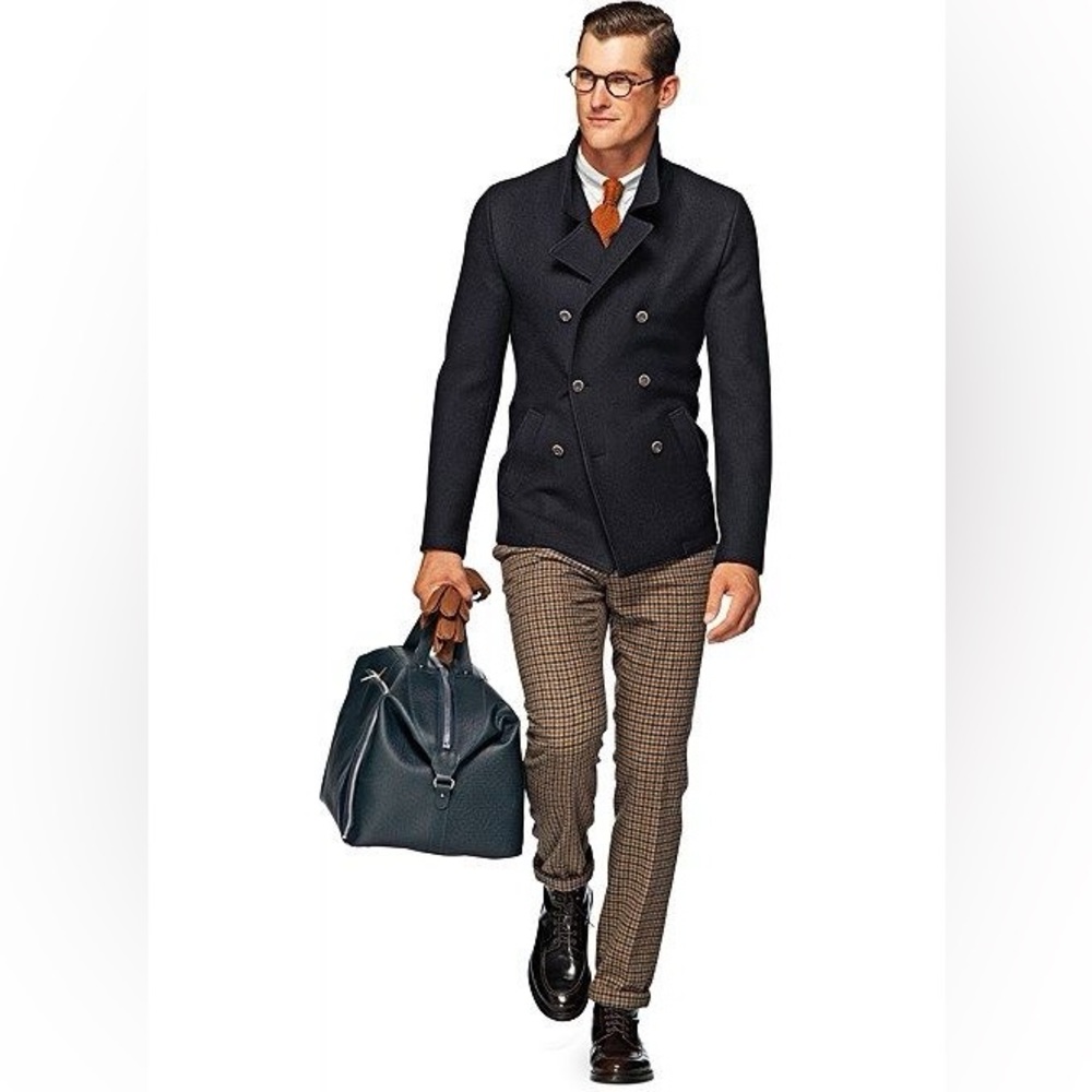 SuitSupply Leager Wool Double Breasted Peacoat/Jacket, Size 38R